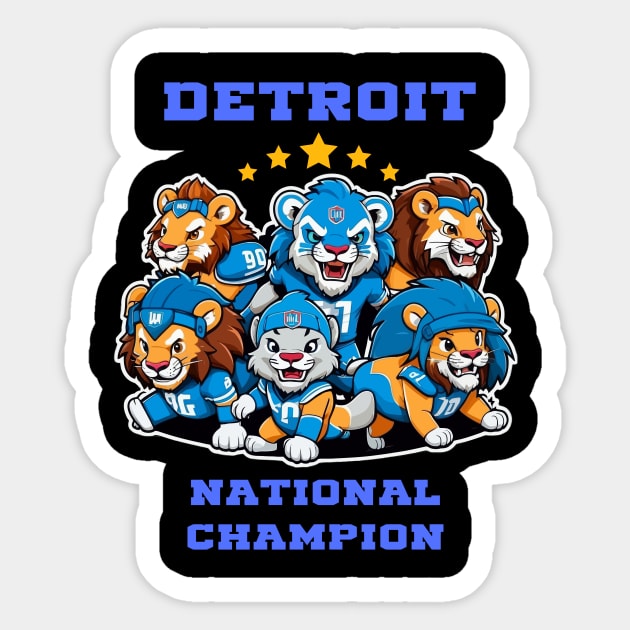 Detroit Lions Sticker by Charlie Dion